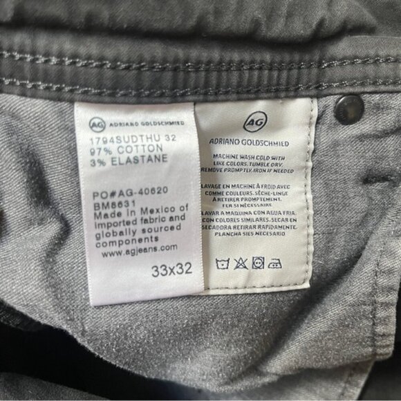 AG Adriano Goldschmied everett slim straight denim  jeans Sz 33 - Picture 9 of 16